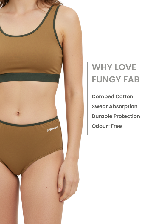 Fungyfab Women’s Antifungal Underwear Pack Of 2 (Camel Brown)