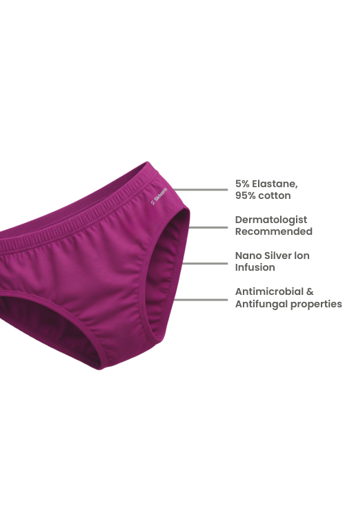 FungyFab women's antifungal panty – magenta purple
